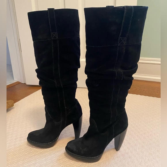 Michael Kors Knee High Black Suede Boot SZ 7.5 - Picture 2 of 4